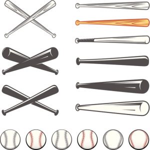 Set of baseball club emblem design elements